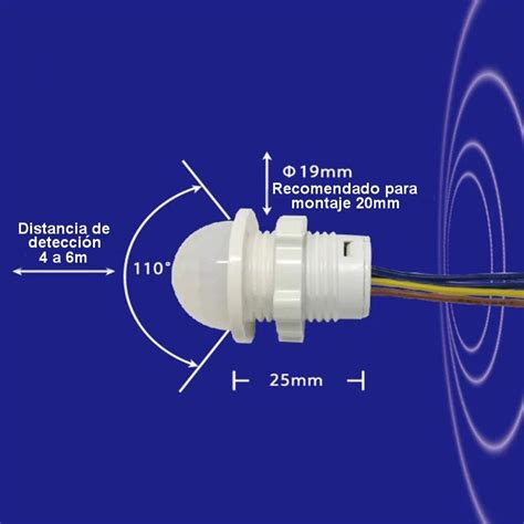 Interruptor Sensor De Movimiento Pir Para 220vac 20mm Tienda8