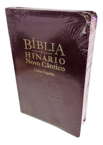 Bíblia Hinário Novo Cântico Luxo Vinho Letra Gigante Ecc