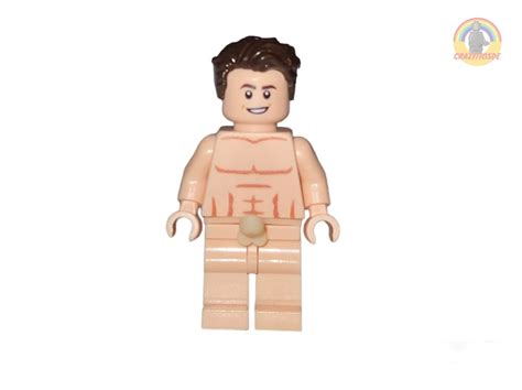 Naked Minifigures Six Pack Torso Surfer Man With Genitals Custom