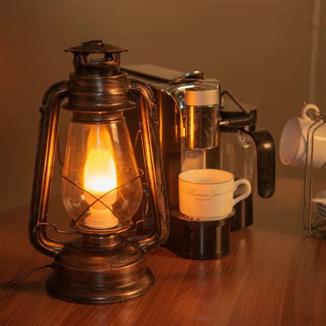 Rustic Finish Classic Oil Lantern Light Bulb Lamp L Electric