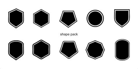 Premium Vector | Shape logo black white icon set pack