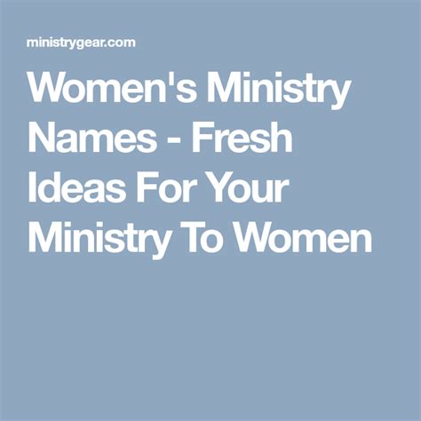 Women S Ministry Names Fresh Ideas For Your Ministry To Women