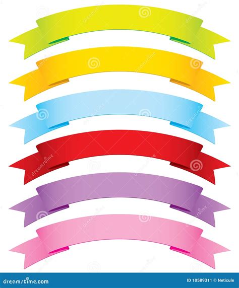 Curved Vector Ribbons In 6 Colors Stock Vector Illustration Of Banner