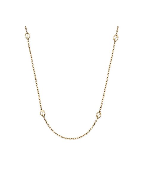 Collana Lunga Gucci Interlocking In Oro Giallo Con Dettagli Doppia G