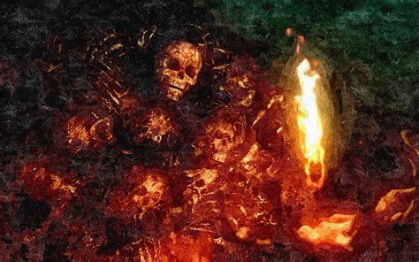 Online crop | burning skull digital wallpaper, skull, death, digital art, teeth HD wallpaper ...