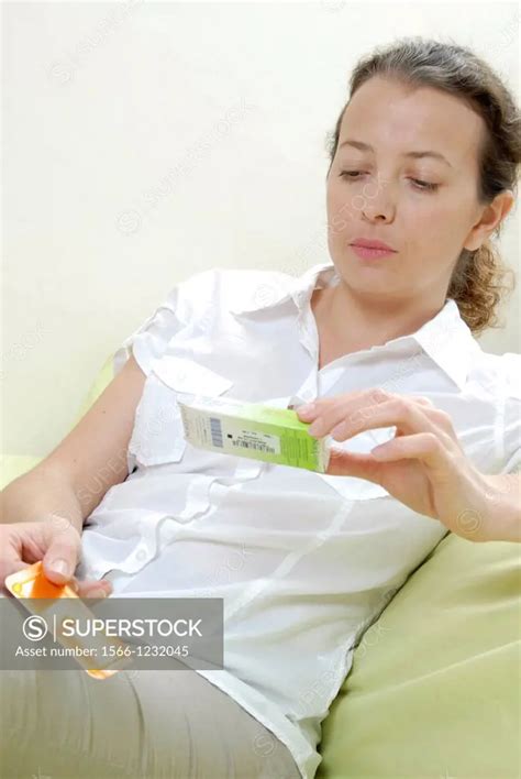 Emergency Contraception Woman Holding A Packet Containing An Emergency