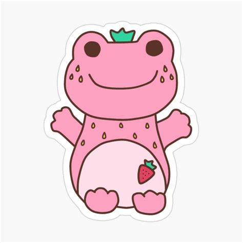 Strawberry Frog Sticker By Adequatedesigns In 2020 Cute Drawings