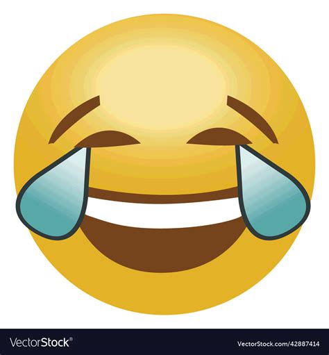 Laugh crying emoji emoticon high quality Vector Image