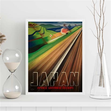 Affiche Vintage Affiche Vintage De Lasie Train Au Japon A4 Sans