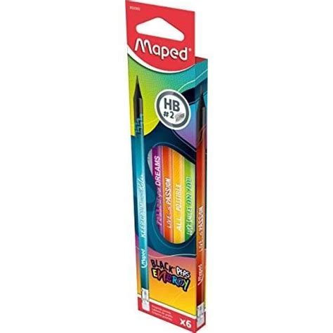 Maped Crayons Papier Triangulaires Black Peps Energy Avec Gomme