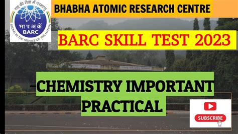 Barc Plant Operator Skill Test Important Chemistry Practical Barc