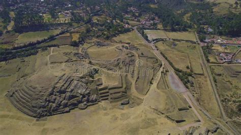 aerial view   sacsayhuaman fortress  cusco stock footage video