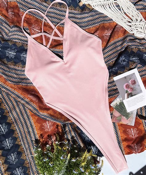 Acheter Maillot de bain une pièce couleur unie Sexy Bikini découpe