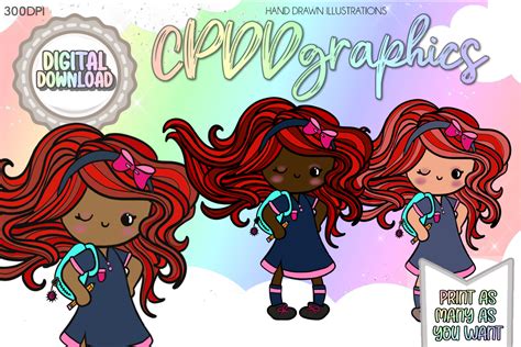 Cute Kawaii Red Hair Girl Doll Graphic By Cpddgraphics · Creative Fabrica