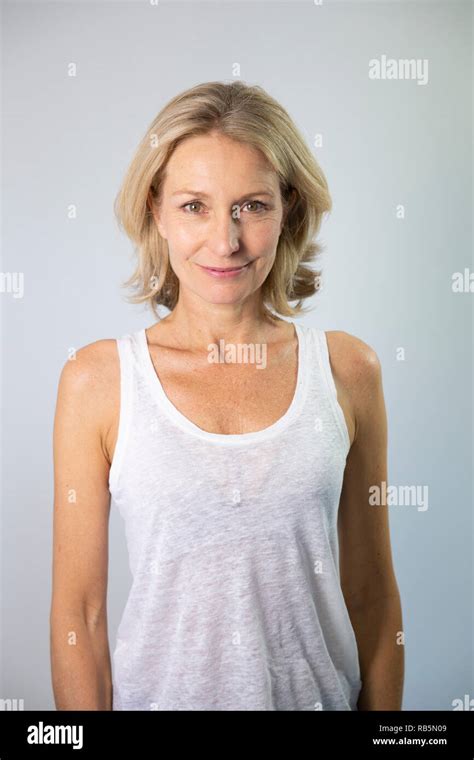 Portrait Of A 47 Year Old Woman Stock Photo Alamy