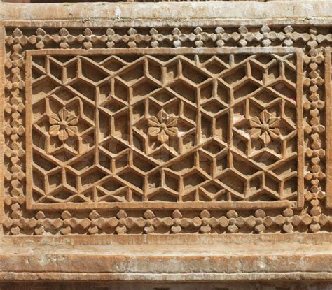 stone carving pattern at patwa haveli jaisalmer rajasthan india | Stock image | Colourbox