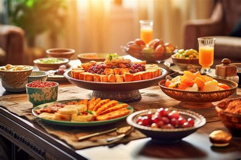 Table De Vacances Pour Le Repas Familial De L A D Pendant L Iftar Du