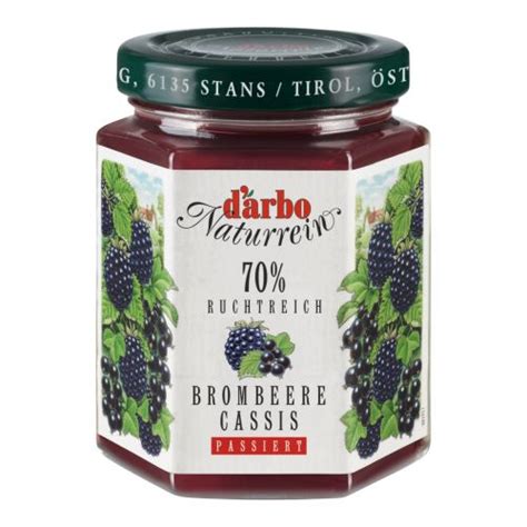 Darbo Naturrein Fruchtaufstrich Brombeer Cassis Schwarze