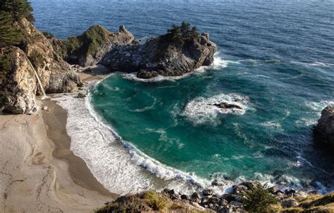 Mcway Waterfall Big Sur California Wallpapers Wallpaper Cave