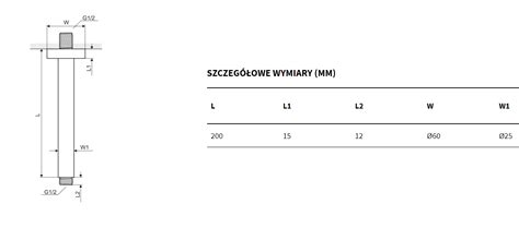 EXCELLENT Ramię Prysznicowe Sufitowe AREX 3120CR Studio łazienek SANITEL