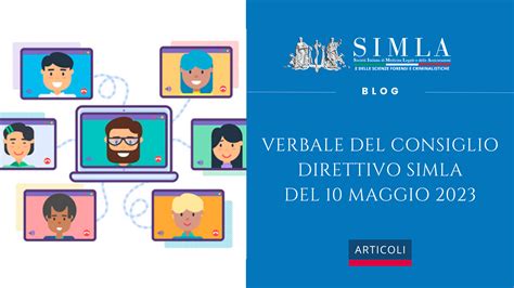 Verbale del Consiglio Direttivo SIMLA del 10 maggio 2023 Società