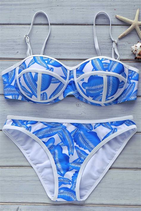 Off Printed Bikini Set For Women In Blue Dresslily