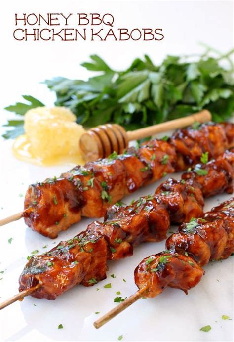 Honey Bbq Chicken Kabobs Honey Bbq Chicken Grilled Kabob Recipes Kabob Recipes