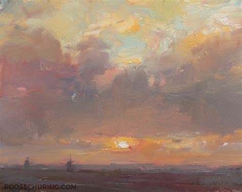 Painting a Sunrise and Clouds - Landscapes by Roos Schuring