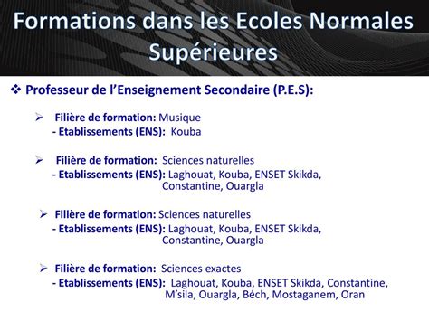 Formations Des Ecoles Normales Superieures Ens Ppt T L Charger