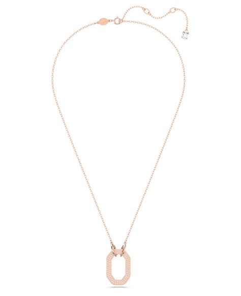 Dextera Pendant Octagon Shape White Rose Gold Tone Plated Thompson