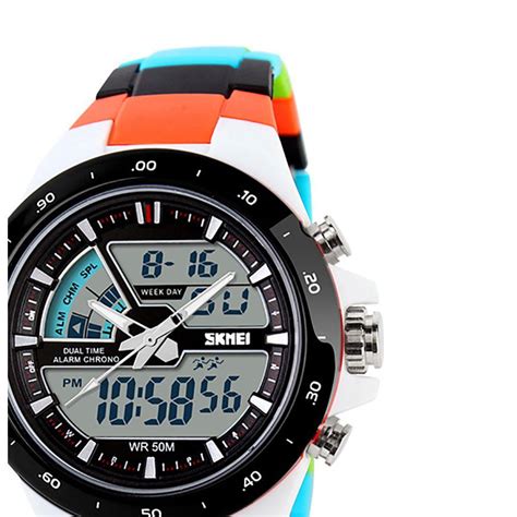 Skmei 1016 Unisex LED Sports Watch Silicone Band Orange