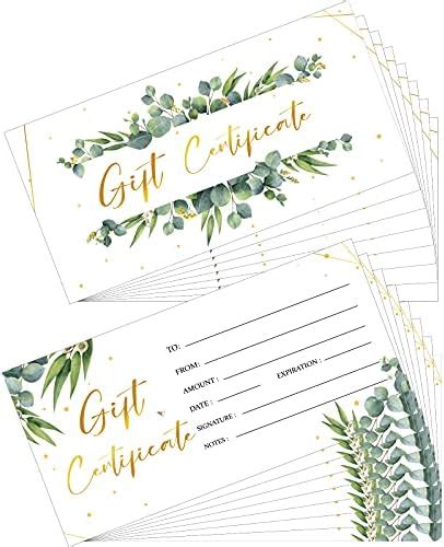 Amazon 100 Pcs Gift Certificates For Business Blank Present