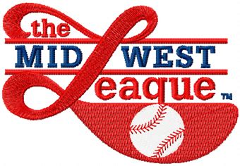 Minor League Baseball*s Midwest League logo machine embroidery design