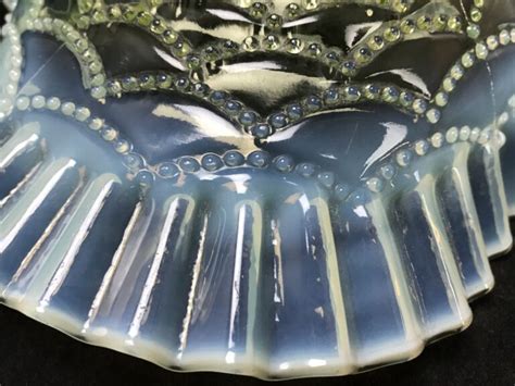 Antique Northwood Jefferson Opalescent Vaseline Glass EAPG Ruffled