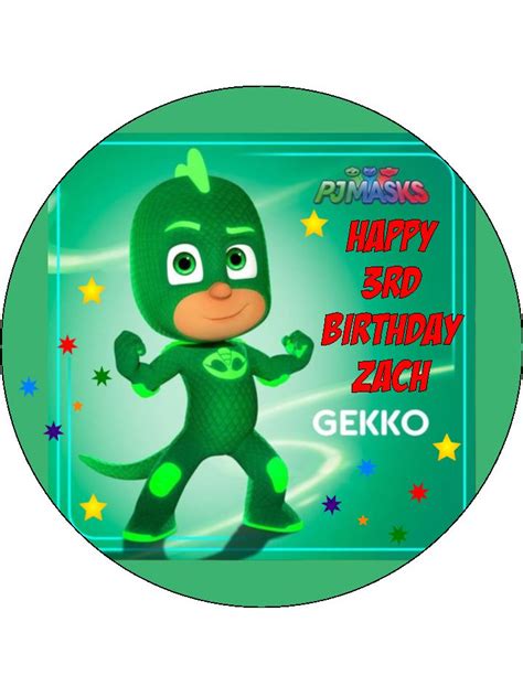 PJ Masks Gekko Cake Top - Topcake Ireland