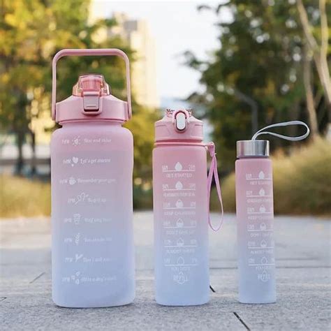 Capacity 2 L Plastic Set Of 3 Water Bottle With Motivational At Rs 170set In Surat