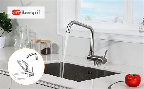 Ibergrif M22106A Mitigeur Cuisine Rabattable Robinet Évier Pivotant à