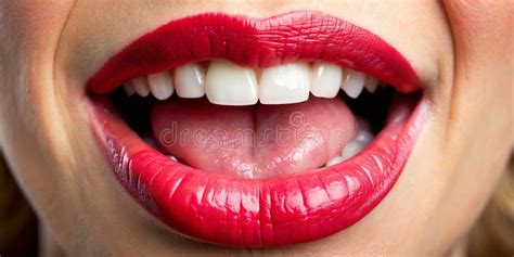 Close Up of Mouth Showing Tongue Teeth and Lips for Oral Health ...