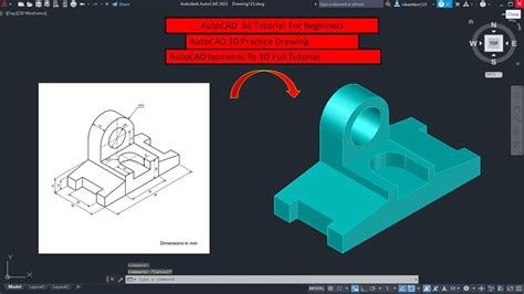 Autocad 3d Tutorial For Beginners Autocad 3d Practice Drawing