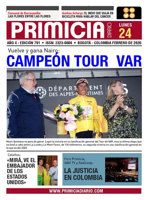 Portada Primicia Diario Febrero Primicia Diario