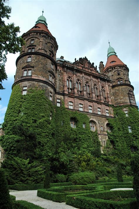 Książ Castle, the third largest castle in Poland, is located on a ...