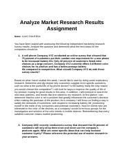 Analyzing Market Research Results For Business Growth Course Hero