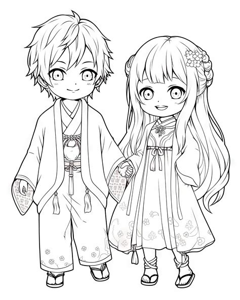premium photo anime coloring page black  white  art  popular