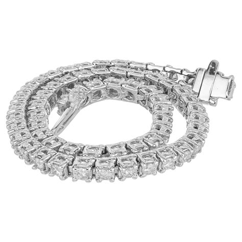 1 60 Carat Round Brilliant Cut Diamond White Gold Tennis Bracelet For