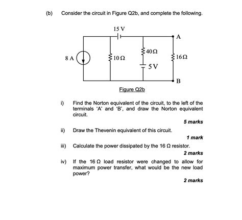 Solved B Consider The Circuit In Figure Q2b And Chegg