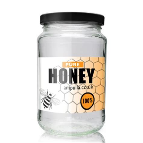 375 Glass Honey Jar With Lid Ampulla Ltd 0161 367 1414