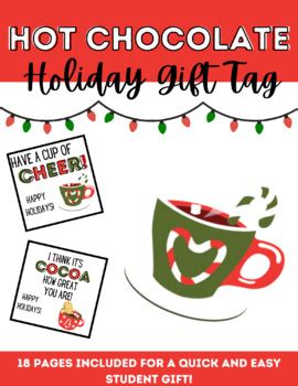 Hot Chocolate Holiday Gift Tag By Just A Spark Creations TPT