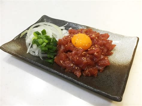 【居酒屋風まぐろユッケの作り方】お家で簡単につくれる、ビールにピッタリおつまみレシピ♪