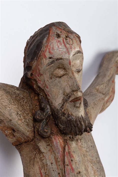 Proantic Christ En Bois Polychrome