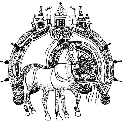 Horse and Chariot Graphic · Creative Fabrica